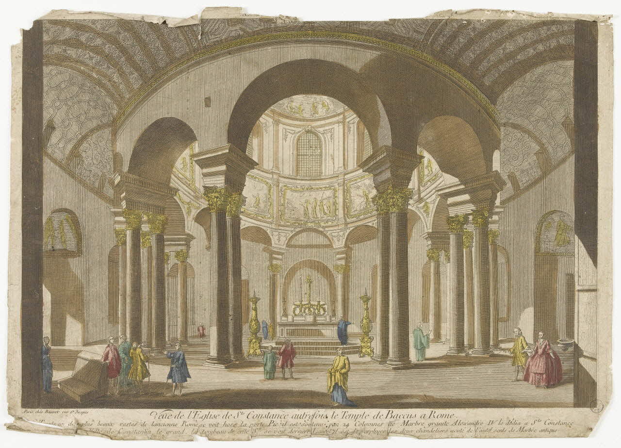 imagerie ancienne Veue de l'Eglise de Ste Constance autrefois le Temple de Baccus à Rome. 2002.11.14 Photo RMN-Grand Palais (Mucem)