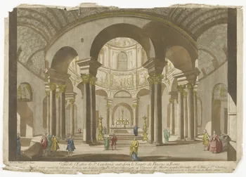 imagerie ancienne Veue de l'Eglise de Ste Constance autrefois le Temple de Baccus à Rome. 2002.11.14 Photo RMN-Grand Palais (Mucem)