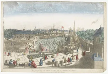 imagerie ancienne Vue perspective du Bassin et Parc de la Marine du Havre 2002.11.16 Photo RMN-Grand Palais (Mucem)
