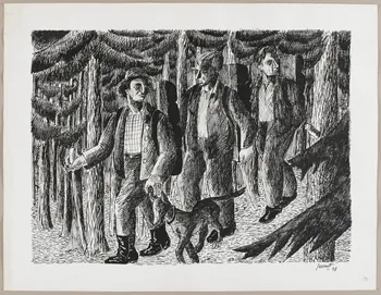 René Perrot dessin Contrebandiers dans un bois en Franche-Comté Franche-Comté, France 1943 1943.18.25  Photo RMN-Grand Palais (Mucem)