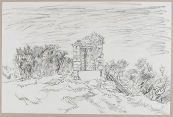 André Jordan dessin Puits dans les environs d'Apt (Vaucluse) 1943 1943.19.10 Photo RMN-Grand Palais (Mucem)