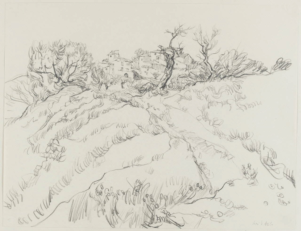 André Jordan dessin ENVIRONS D'APT VAUCLUSE  1943 1943 1943.19.6 Photo RMN-Grand Palais (Mucem)