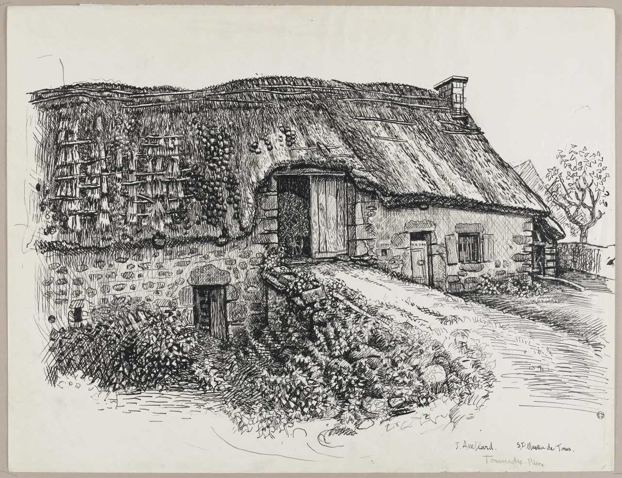 Jean Amblard dessin La maison de Pierre Tournadre à Rochefort-Montagne 1944 1944.3.33 Photo RMN-Grand Palais (Mucem)