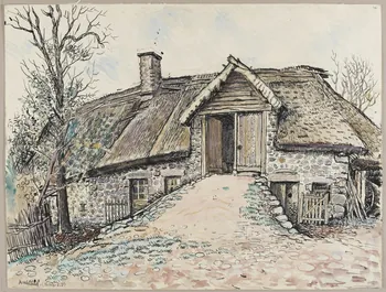 Jean Amblard dessin Maison à Massage (Puy-de-Dôme) 1944 1944.3.35  Photo RMN-Grand Palais (Mucem)