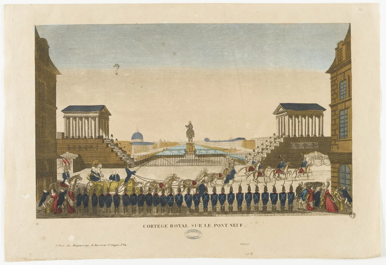 Hocquart imagerie ancienne CORTEGE ROYAL SUR LE PONT NEUF. Paris 1833-1836 1965.118.14 Photo RMN-Grand Palais (Mucem)