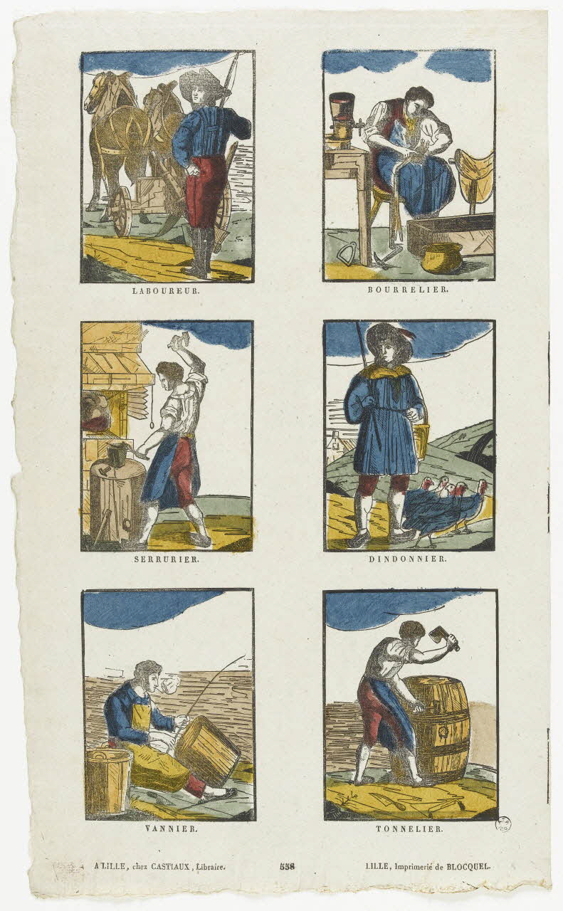 imagerie ancienne Planche de petits métiers 1965.75.621 Photo RMN-Grand Palais (Mucem)