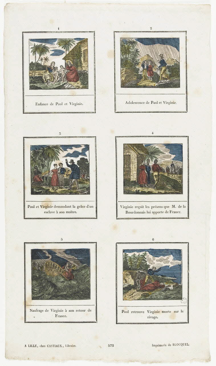 Jean-Baptiste Castiaux ; Simon-François Blocquel imagerie ancienne Paul et Virginie Lille 1809-1837 1965.75.631 Photo RMN-Grand Palais (Mucem)