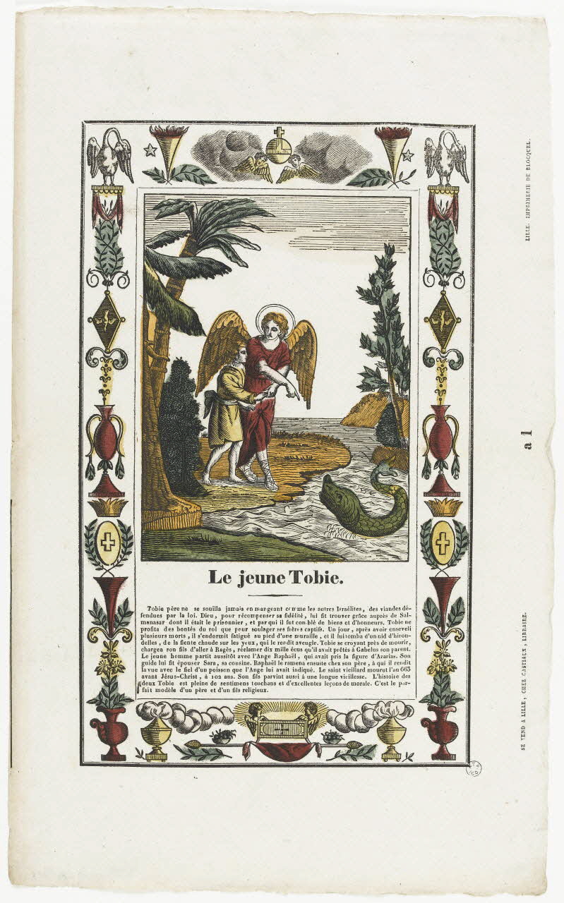 Jean-Baptiste Castiaux ; Simon-François Blocquel imagerie ancienne Le jeune Tobie. Lille 1809-1837 1965.75.635 Photo RMN-Grand Palais (Mucem)