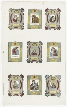 Jean-Baptiste Castiaux ; Simon-François Blocquel imagerie ancienne Planche de saintetés Lille 1809-1837 1965.75.638 Photo RMN-Grand Palais (Mucem)