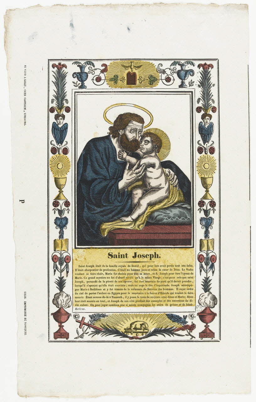 Jean-Baptiste Castiaux ; Simon-François Blocquel imagerie ancienne Saint Joseph. Lille 1809-1837 1965.75.639 Photo RMN-Grand Palais (Mucem)