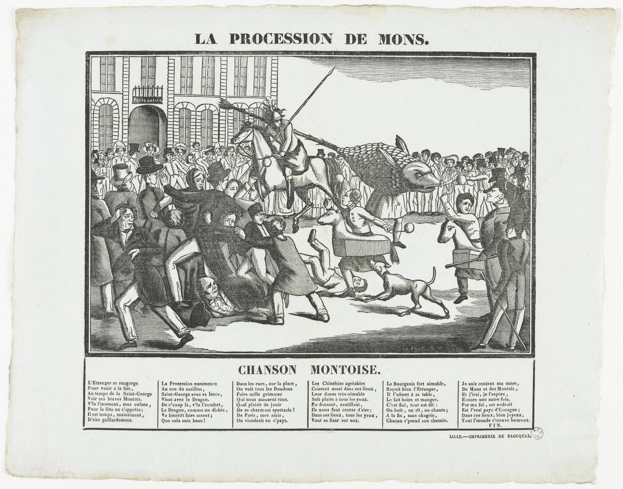 Simon-François Blocquel imagerie ancienne LA PROCESSION DE MONS. Nord-Pas-de-Calais, France 1829-1837 1965.75.651 Photo RMN-Grand Palais (Mucem)
