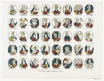 Théophile- Frédéric Deckherr imagerie ancienne Planche représentant des Saints Montbéliard 1830-1837 1965.75.704 Photo RMN-Grand Palais (Mucem)