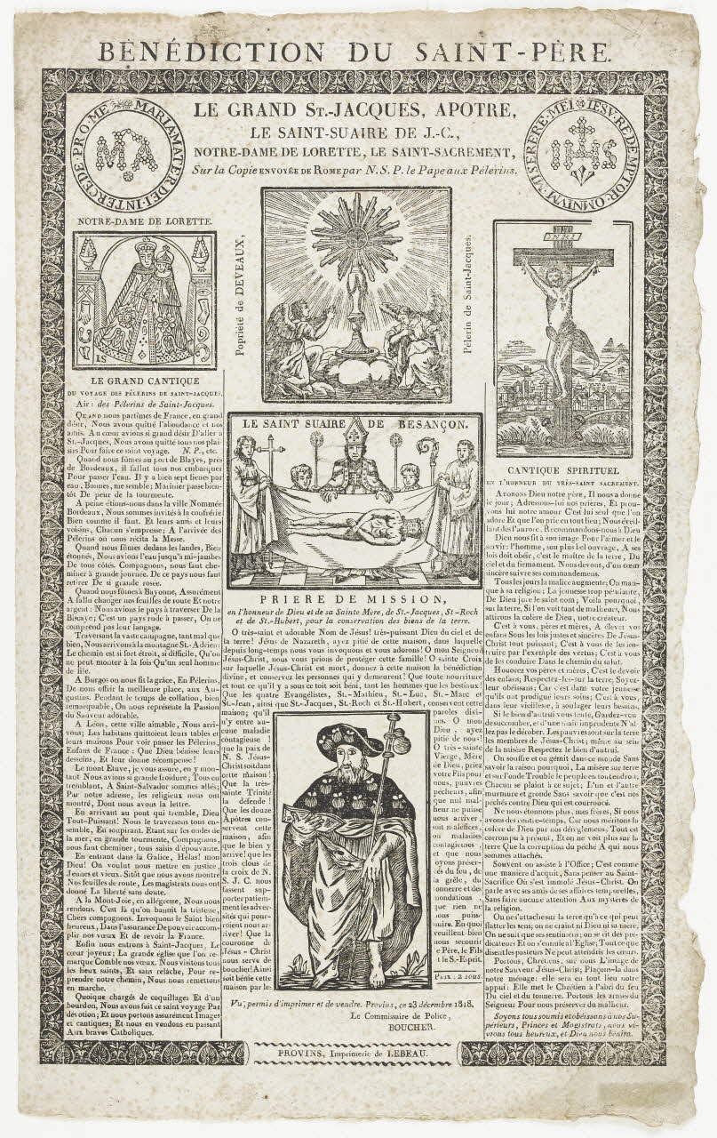 Lebeau imagerie ancienne BENEDICTION DU SAINT PERE.  LE GRAND SAINT JACQUES, APOTRE Provins 1818 1969.4.7 Photo RMN-Grand Palais (Mucem)