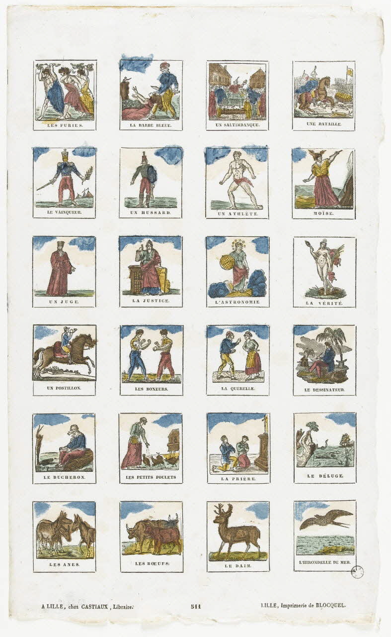 Antoine Thiébault ; Henri Désiré Porret ; Jean-Baptiste Castiaux imagerie ancienne Figures Lille 1829-1837 1970.24.19 Photo RMN-Grand Palais (Mucem)