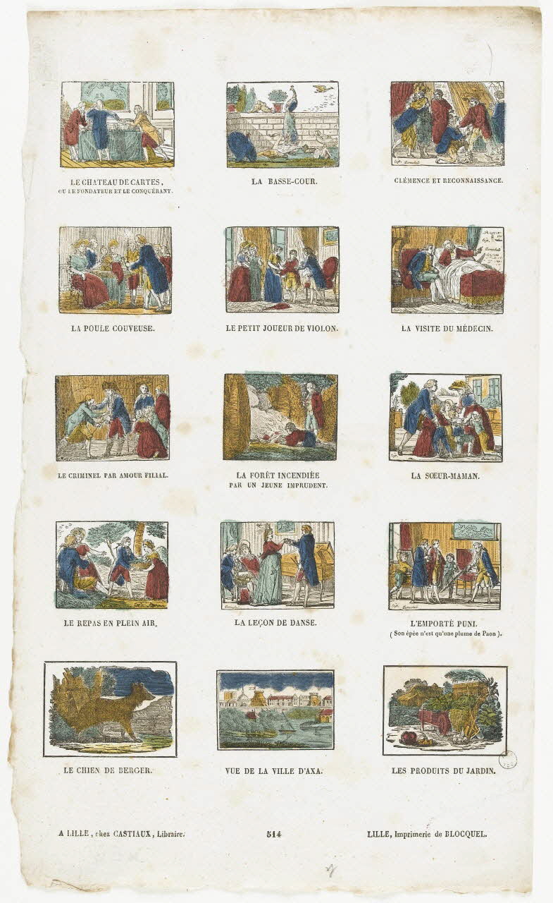 Durouchail Pierre ; Jean-Baptiste Castiaux ; Simon-François Blocquel imagerie ancienne Suite de scènes Lille 1809-1837 1975.23.35 Photo RMN-Grand Palais (Mucem)