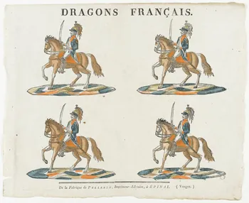 Pellerin imagerie ancienne DRAGONS FRANCAIS. Lorraine, France 1837 1979.82.114 Photo RMN-Grand Palais (Mucem)