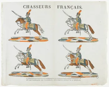 Pellerin imagerie ancienne CHASSEURS FRANCAIS. Lorraine, France 1837 1979.82.115 Photo RMN-Grand Palais (Mucem)