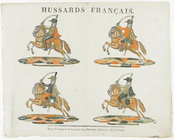 Pellerin imagerie ancienne HUSSARDS FRANCAIS. Lorraine, France 1837 1979.82.116 Photo RMN-Grand Palais (Mucem)