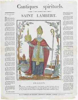 Pellerin imagerie ancienne Cantiques spirituels.  SAINT LAMBERT. Lorraine, France 1837 1979.82.35 Photo RMN-Grand Palais (Mucem)