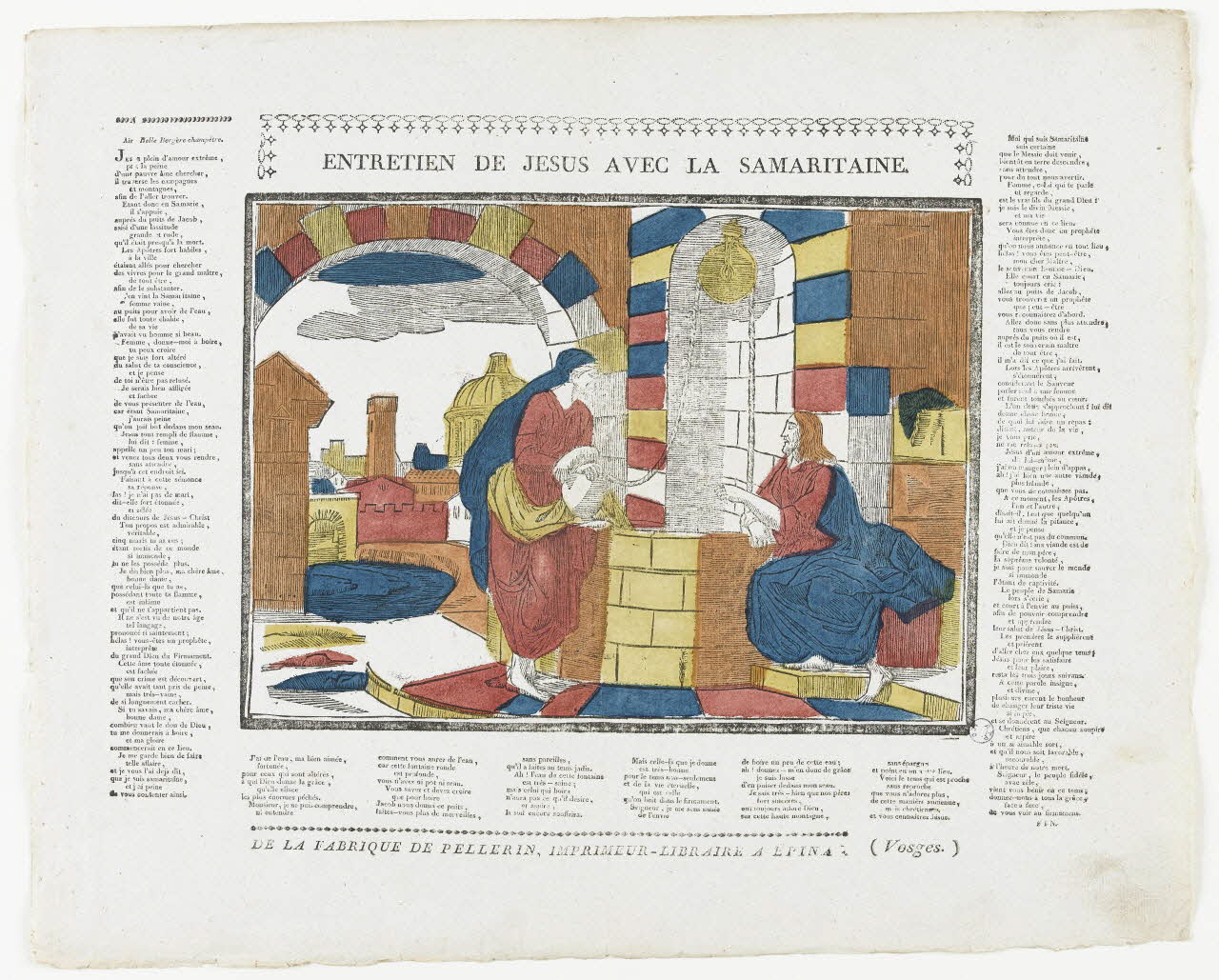 Pellerin imagerie ancienne ENTRETIEN DE JESUS AVEC LA SAMARITAINE. Lorraine, France 1837 1979.82.88 Photo RMN-Grand Palais (Mucem)