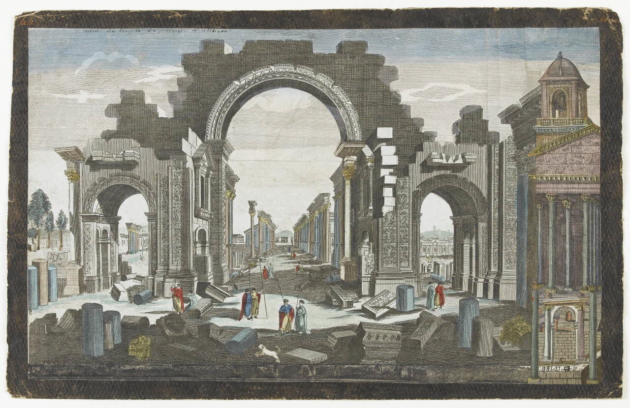imagerie ancienne ruine du temple de palmire à athènes 1981.21.47 Photo RMN - Grand Palais (MuCEM) - Jean-Gilles Berizzi