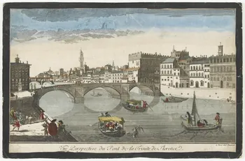Daumont Jean-François imagerie ancienne Vue Perspective du Pont de la Trinité de Florence. Paris 1730-1775 1982.3.159 Photo RMN-Grand Palais (Mucem)