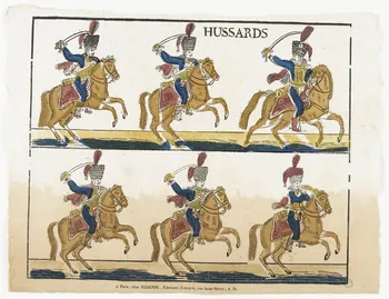 Julienne imagerie ancienne HUSSARDS Paris 1830-1835 1995.14.101 Photo RMN-Grand Palais (Mucem)