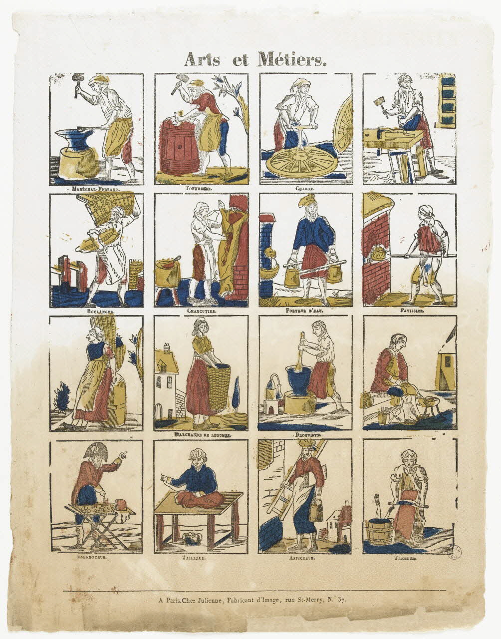 Julienne imagerie ancienne Arts et Métiers. Paris 1830-1835 1995.14.105 Photo RMN-Grand Palais (Mucem)