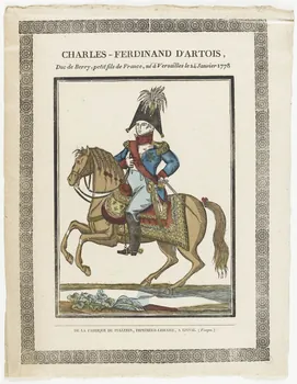 Pellerin imagerie ancienne CHARLES-FERDINAND D'ARTOIS,  Duc de Berry, petit fils de France, né à Versailles le 24 Janvier 1778 Lorraine, France 1815-1837 1995.5.11  Photo RMN-Grand Palais (Mucem)