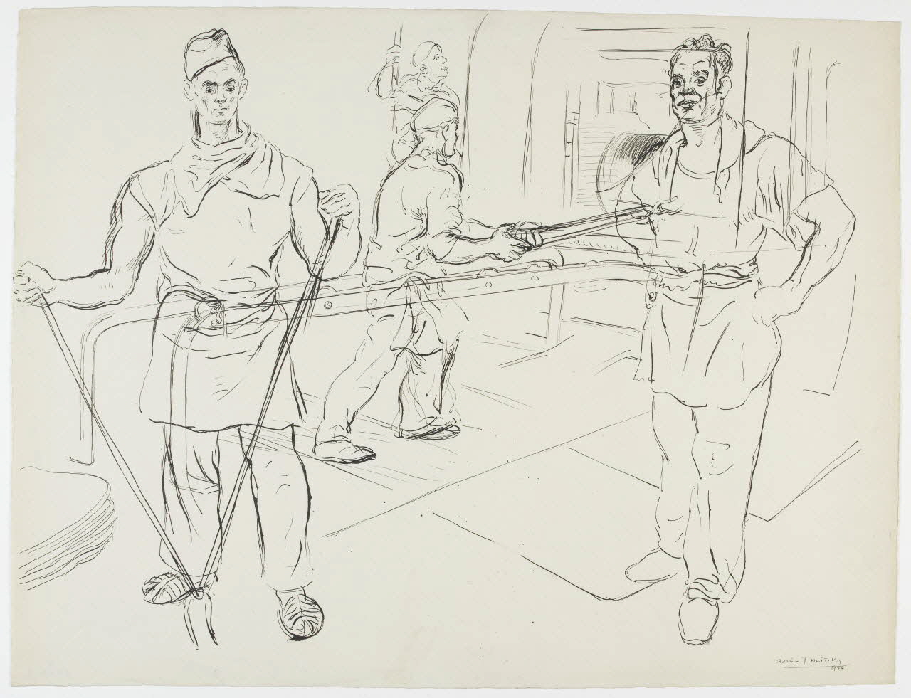 Boris Taslitzky dessin Ouvriers métallurgistes au travail 1946 1948.48.14 Photo RMN-Grand Palais (Mucem)