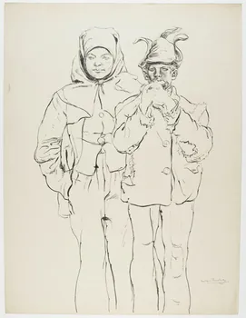 Boris Taslitzky dessin Ouvrière et enfant ouvrier 1946 1948.48.23 Photo RMN-Grand Palais (Mucem)