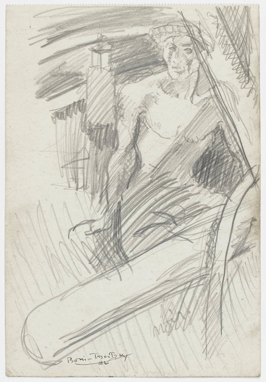 Boris Taslitzky dessin Mineur de face, avec sa lampe 1946 1948.48.2 Photo RMN-Grand Palais (Mucem)