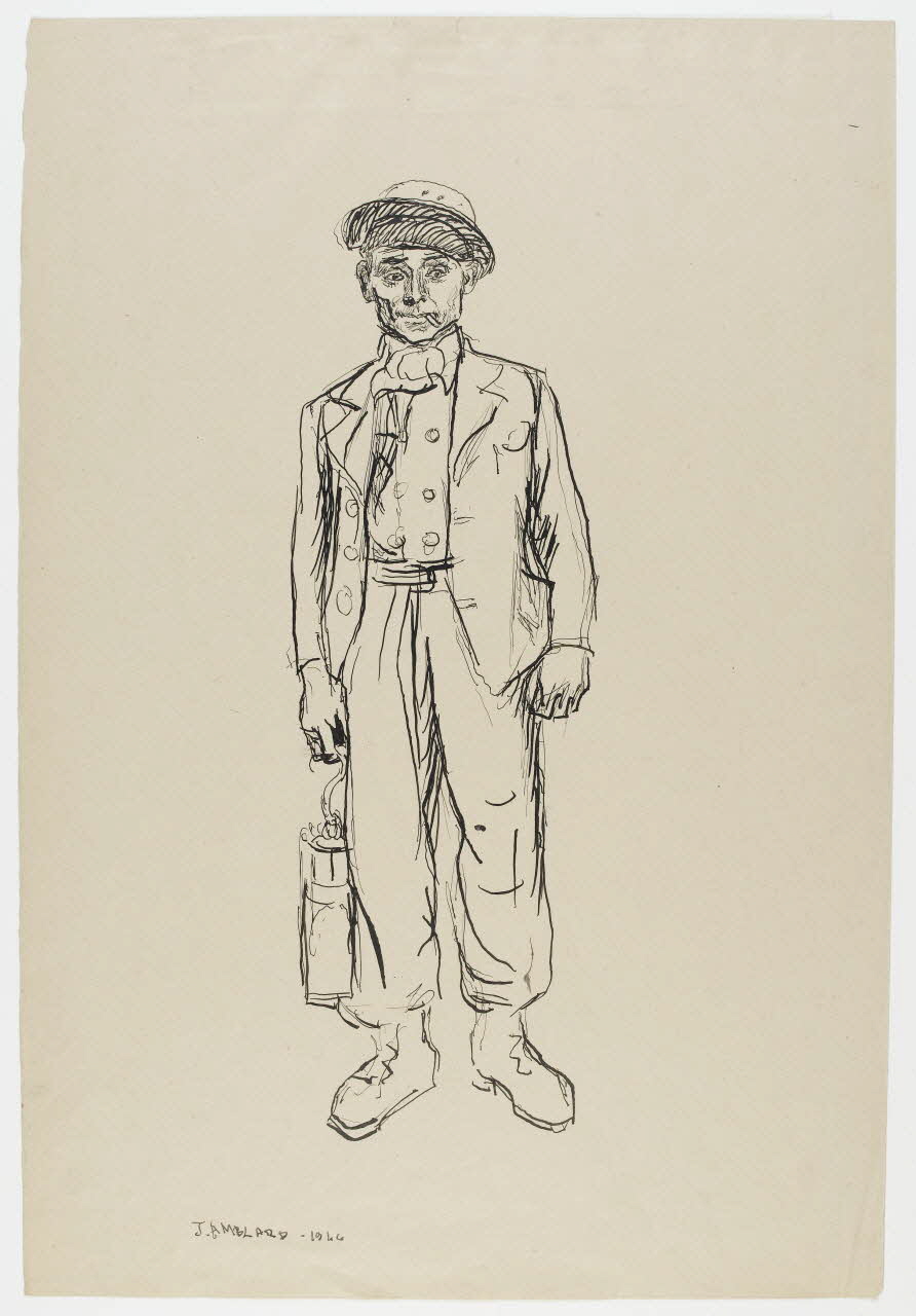 Jean Amblard dessin Mineur avec une lampe 1946 1948.49.10 Photo RMN-Grand Palais (Mucem)