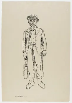 Jean Amblard dessin Mineur avec une lampe 1946 1948.49.10  Photo RMN-Grand Palais (Mucem)