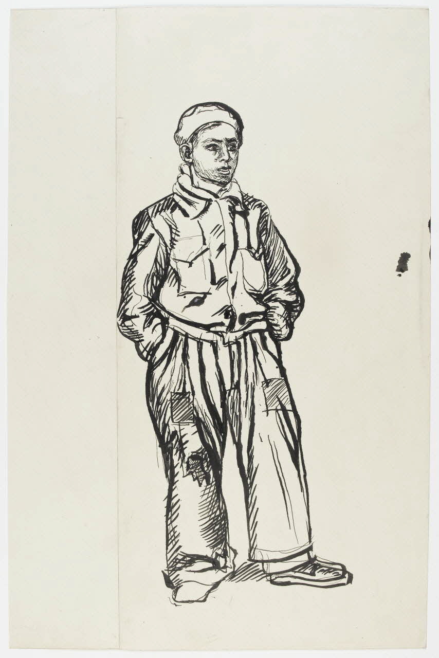 Jean Amblard dessin Garçon en habit de travail 1946 1948.49.11 Photo RMN-Grand Palais (Mucem)