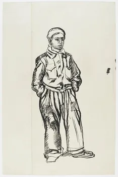 Jean Amblard dessin Garçon en habit de travail 1946 1948.49.11  Photo RMN-Grand Palais (Mucem)