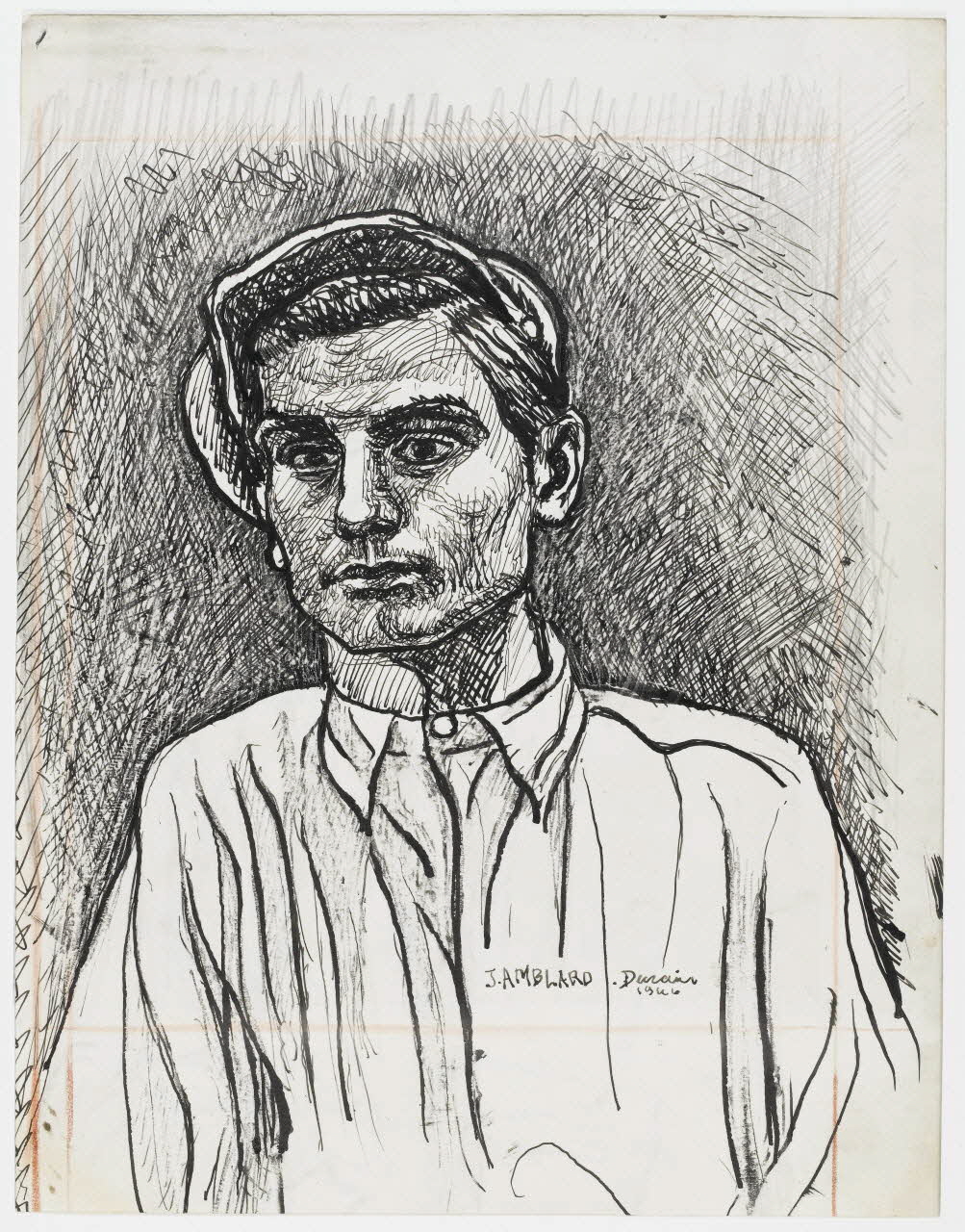 Jean Amblard dessin double face Portrait d'ouvrier Denain 1946 1948.49.14 Photo RMN-Grand Palais (Mucem)