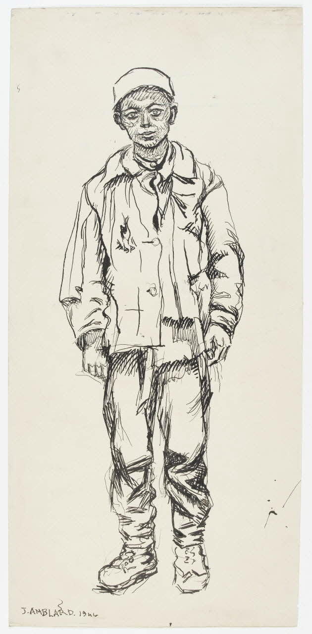 Jean Amblard dessin Garçonnet en costume de travail 1946 1948.49.17 Photo RMN-Grand Palais (Mucem)