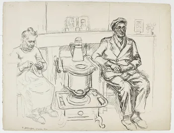Jean Amblard dessin Couple dans un intérieur à Denain Denain 1946 1948.49.1  Photo RMN-Grand Palais (Mucem)