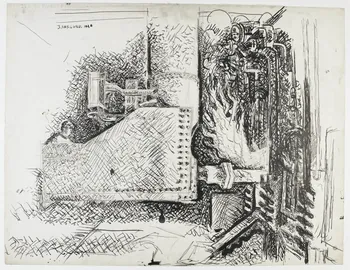 Jean Amblard dessin Intérieur d'usine 1946 1948.49.3  Photo RMN-Grand Palais (Mucem)