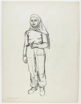 Jean Amblard dessin double face Femme debout de face 1946 1948.49.4  Photo RMN-Grand Palais (Mucem)
