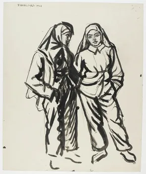 Jean Amblard dessin Portrait d'ouvrières 1946 1948.49.7  Photo RMN-Grand Palais (Mucem)