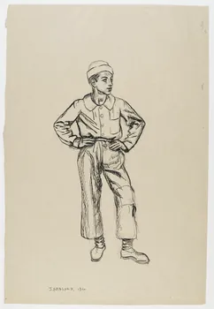 Jean Amblard dessin Garçon ouvrier 1946 1948.49.8  Photo RMN-Grand Palais (Mucem)