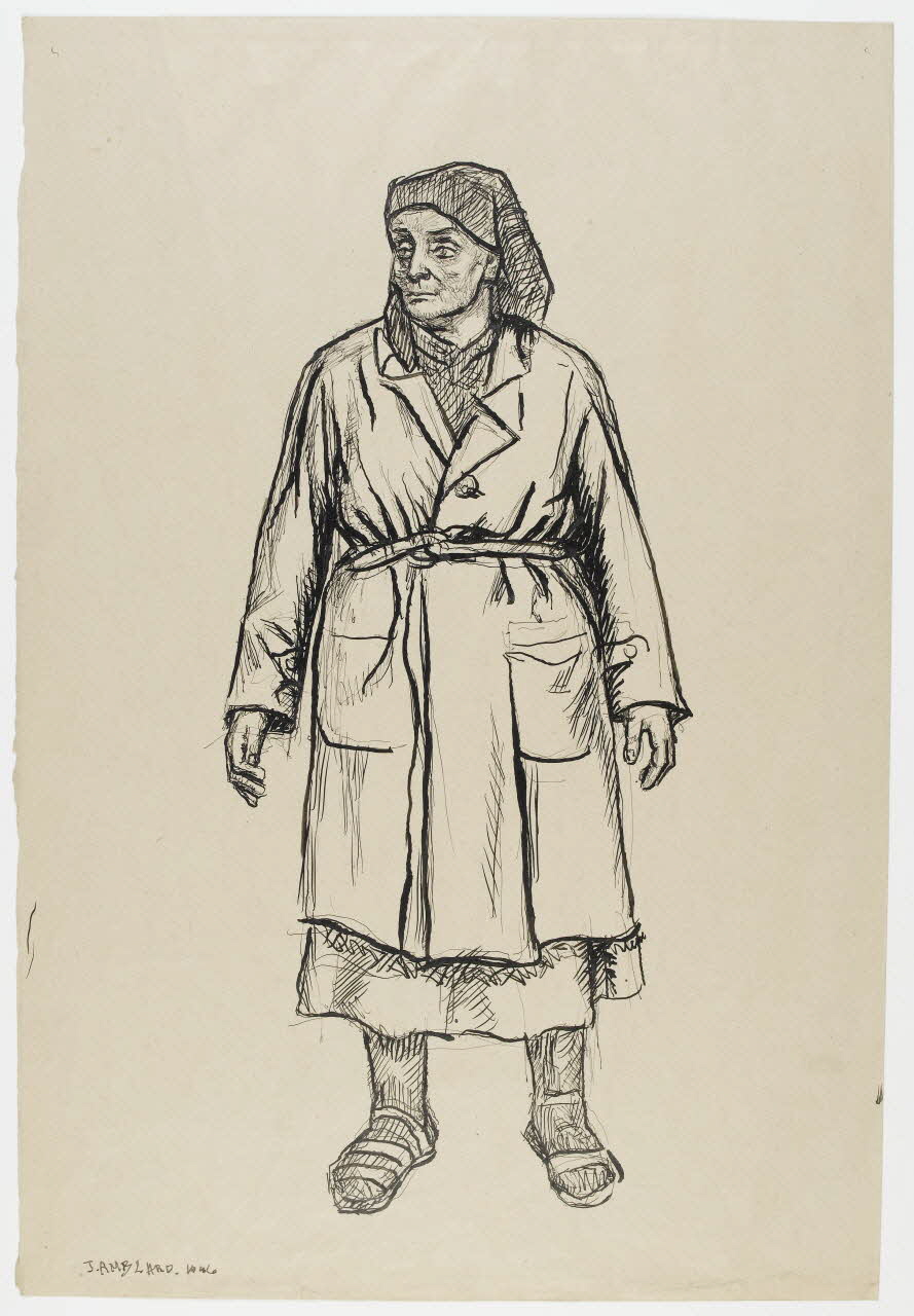 Jean Amblard dessin Femme en costume de travail 1946 1948.49.9 Photo RMN-Grand Palais (Mucem)