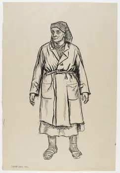 Jean Amblard dessin Femme en costume de travail 1946 1948.49.9  Photo RMN-Grand Palais (Mucem)