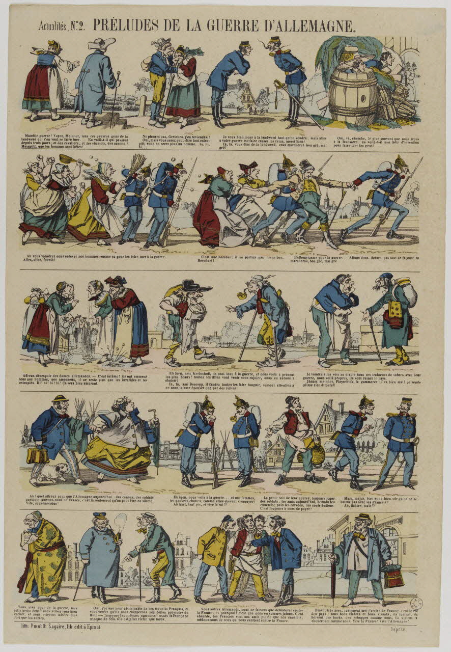 estampe PRELUDES DE LA GUERRE D'ALLEMAGNE. 1953.86.1075 Photo RMN-Grand Palais (Mucem)