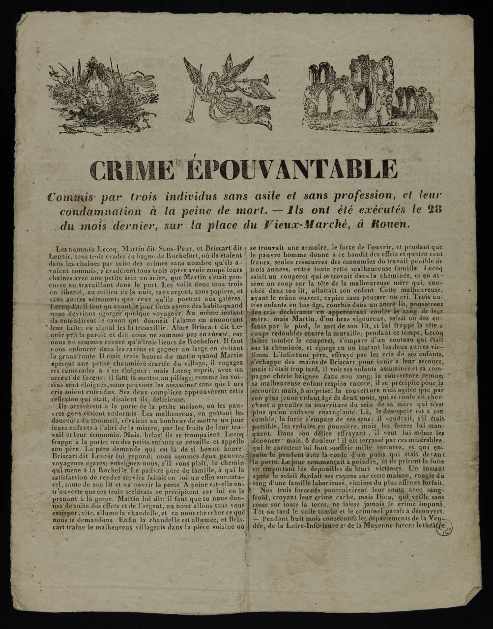 Durouchail Pierre ; Noyer canard CRIME EPOUVANTABLE Provence-Alpes-Côte d'Azur, France 1845 1953.12.168 Photo