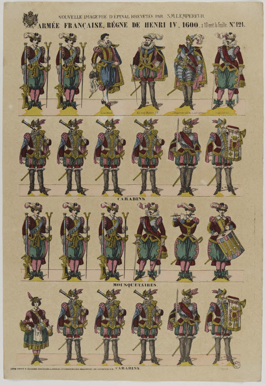 estampe ARMEE FRANCAISE, REGNE DE HENRI IV, 1600. 1953.86.1272 Photo RMN-Grand Palais (Mucem)