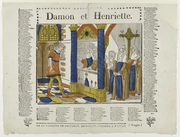 Pellerin imagerie ancienne Damon et Henriette. Lorraine, France 1837 1953.12.22  Photo