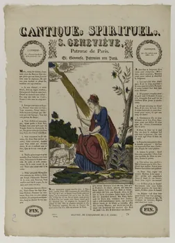 Boulay , Charles ; Clerc Jean Pierre imagerie ancienne CANTIQUES SPIRITUELS.  SAINTE GENEVIEVE  Patrone de Paris Belfort 1830-1836 1953.12.3  Photo